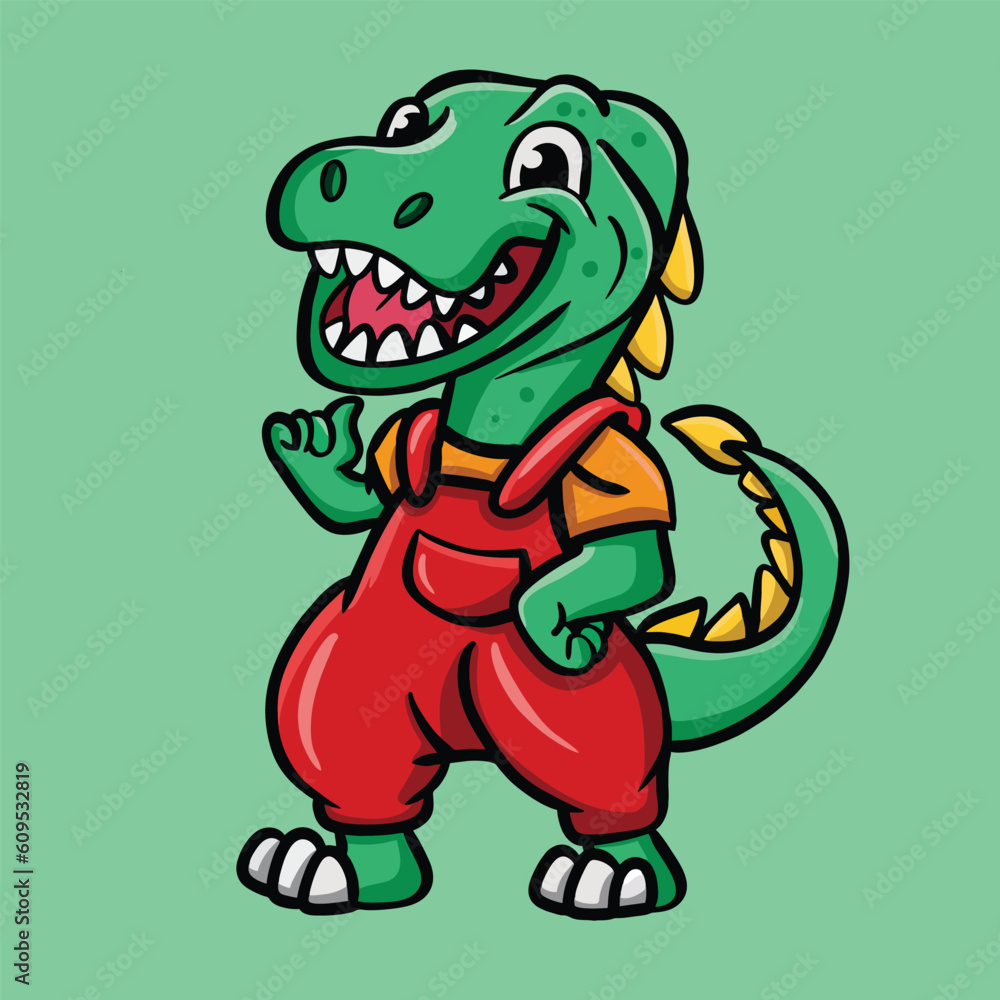 Cute T Rex Mascot Cartoon Character Design Cute T Rex Mascot Cartoon Character Design