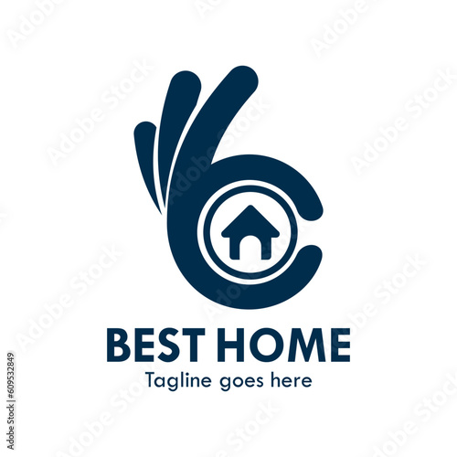 Best home design logo template illustration
