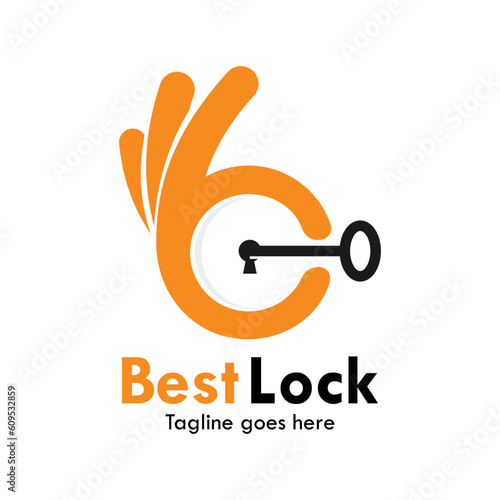 Best lock design logo template illustration