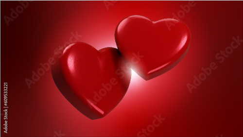CORAÇÃO 3D PNG COM FUNDO VERMELHO DIA DOS NAMORADOS