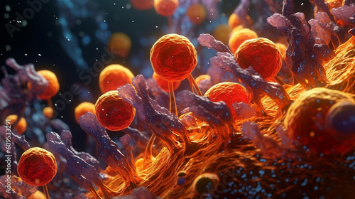 red cells flowing through a microscope