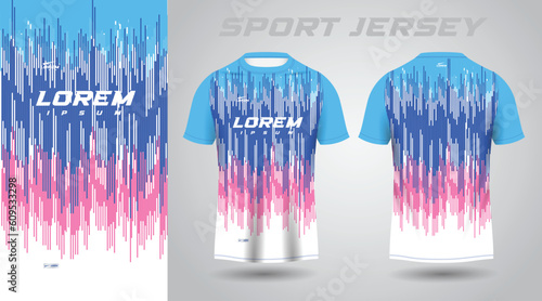 blue pink shirt soccer football sport jersey template design mockup