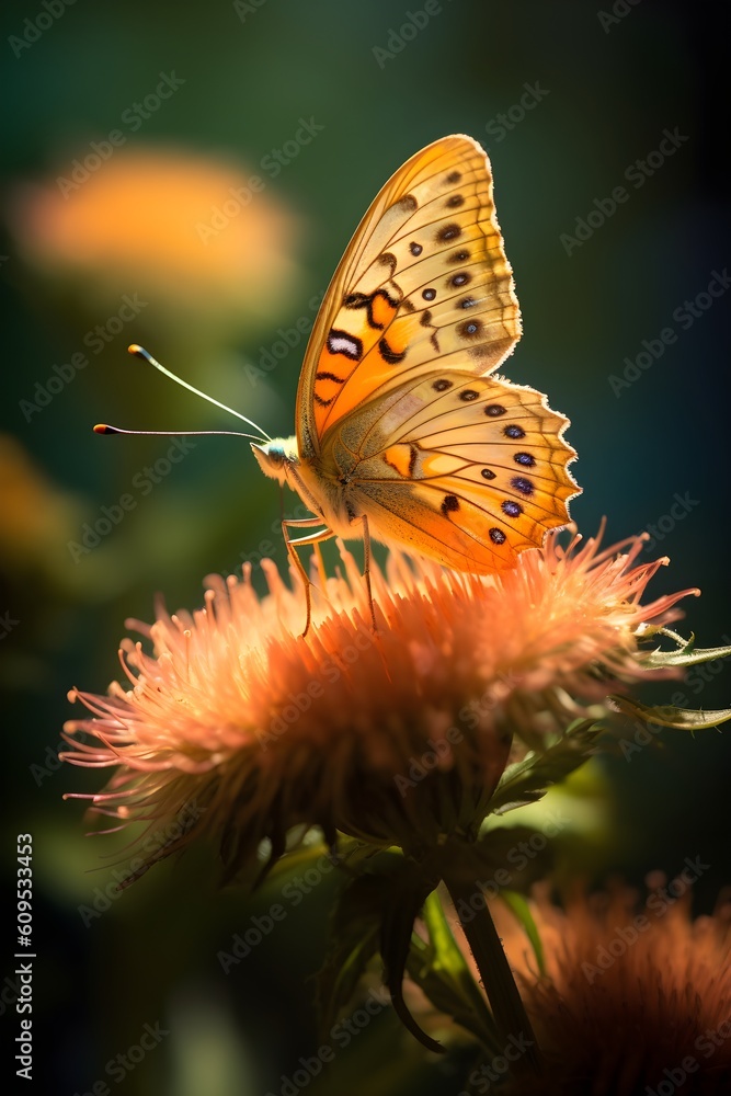 Obraz premium butterfly in flower Created with generative AI tools