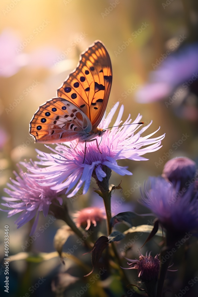 Obraz premium butterfly in flower Created with generative AI tools