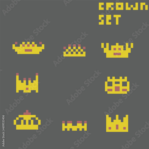this is crown in pixel art,this item good for presentations,stickers, icons, t shirt design,game asset,logo and your project. © Ari