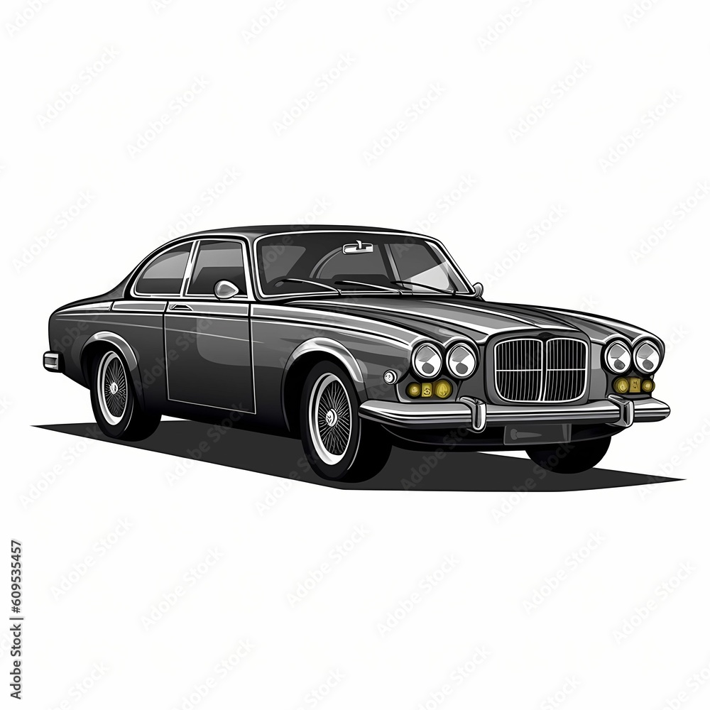 Fototapeta premium Vintage Car isolated in white 