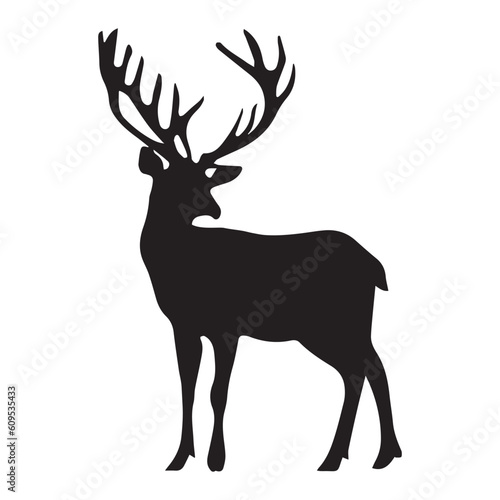 Deer Vector silhouette  Deer Black color single vector silhouette  deer black clipart.