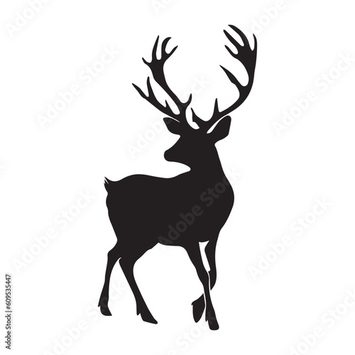 Deer Vector silhouette  Deer Black color single vector silhouette  deer black clipart.