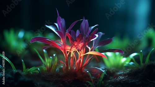 bioluminescent plant in the night