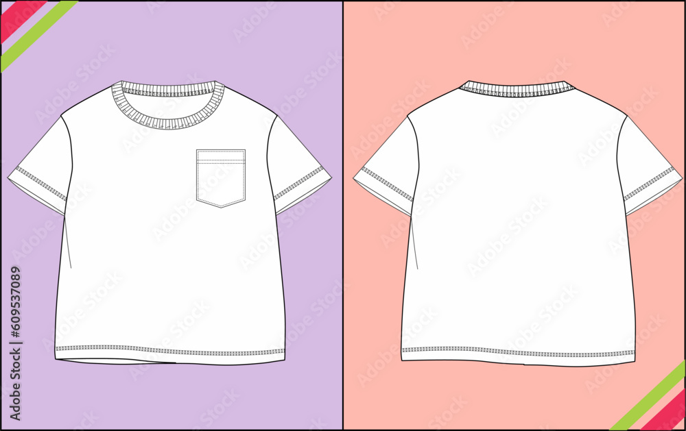 BOYS REGULAR SHORT SLEEVE TECHNICAL FASHION FLAT SKETCH -4 BOYS REGULAR SHORT SLEEVE TECHNICAL FASHION FLAT SKETCH -4
