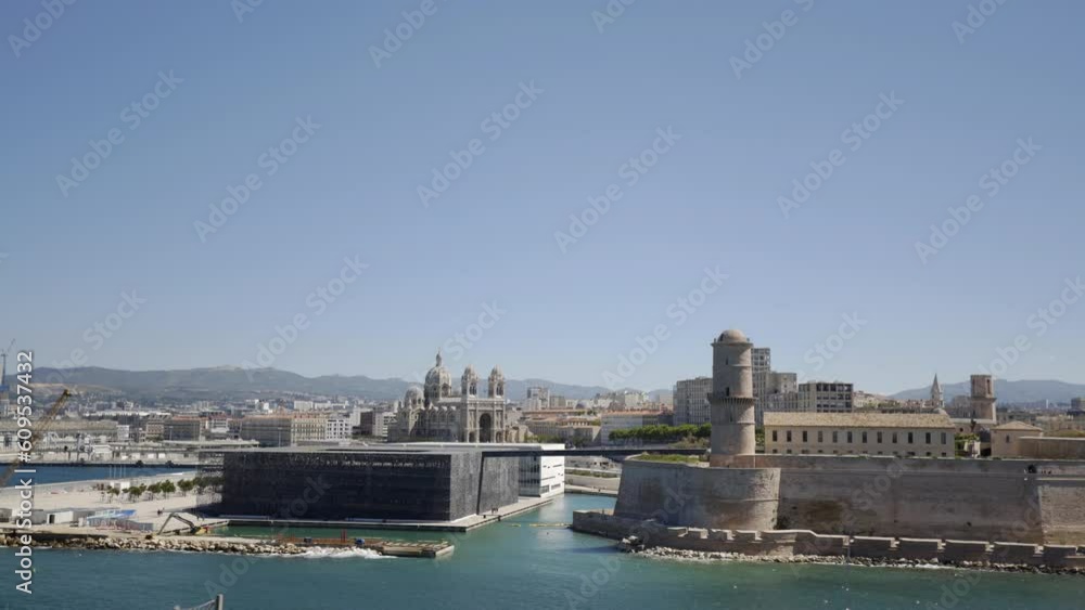 Marseille view of fortress the Cathédrale La Major and the museum Marseille view of fortress the Cathédrale La Major and the museum