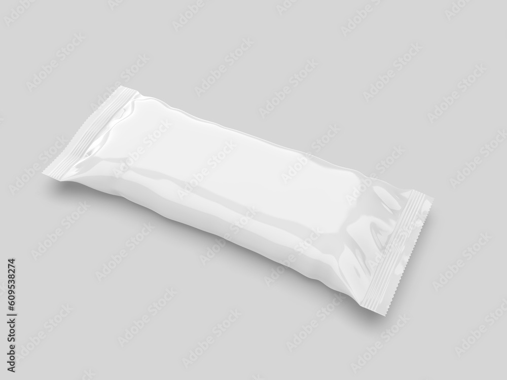 Snack Bar Package Blank Template 3d illustration. Snack Bar Package Blank Template 3d illustration.