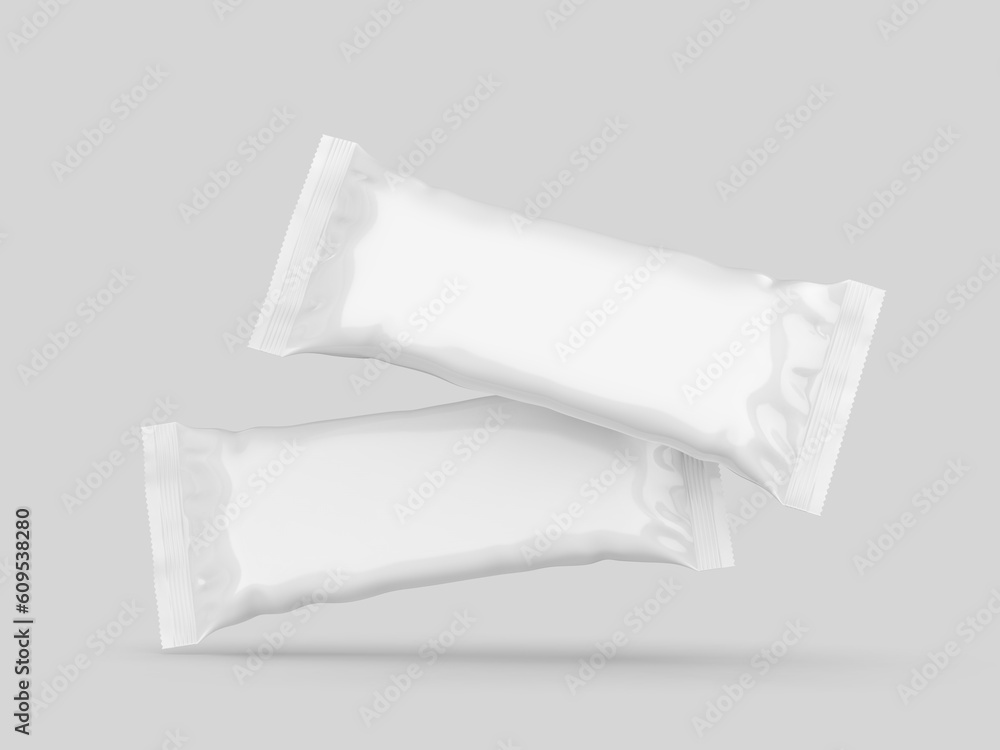Snack Bar Package Blank Template 3d illustration. Snack Bar Package Blank Template 3d illustration.