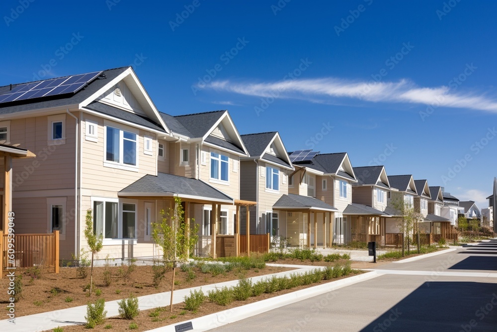 Homes with Solar Panels on the Roof Created with Generative AI Homes with Solar Panels on the Roof Created with Generative AI