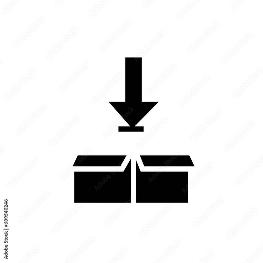 Packing Arrow Sign Solid Icon