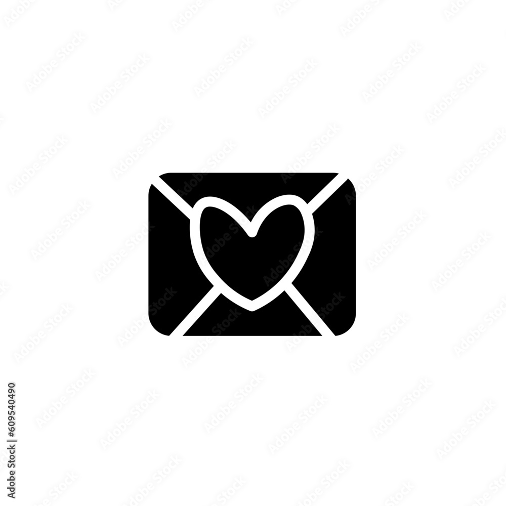 Letter Love Message Solid Icon Letter Love Message Solid Icon