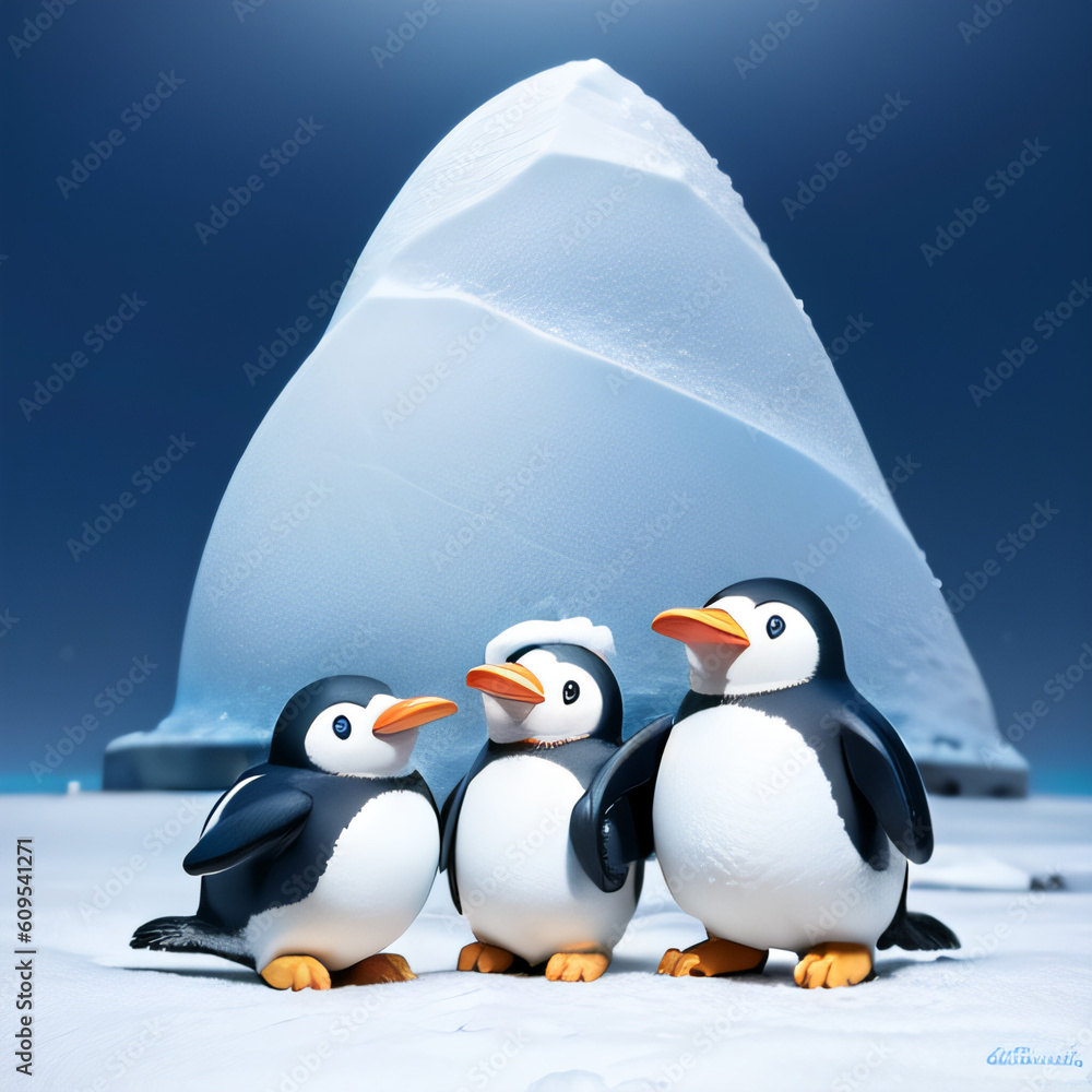 Obraz premium penguin on ice