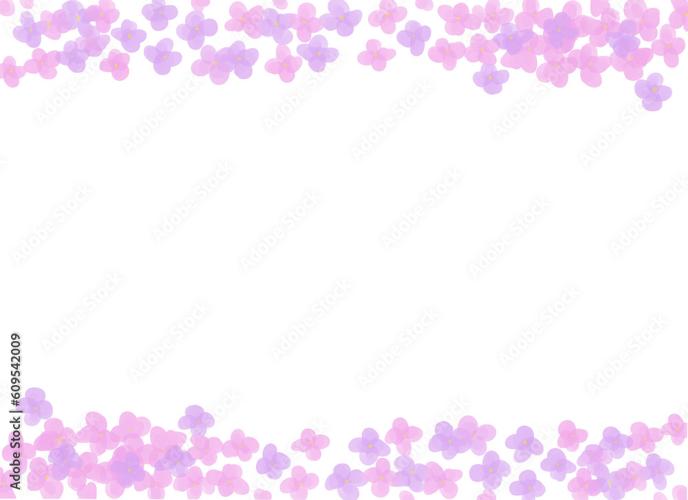 水彩風ピンク色の小花のフレーム