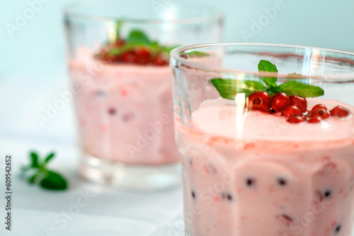 healthy smoothie with currant and mint