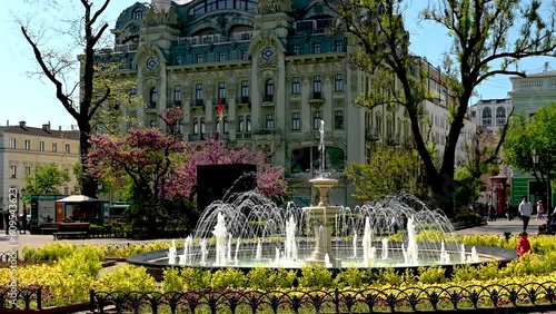 City Garden in the historical center of Odessa, Ukraine photo