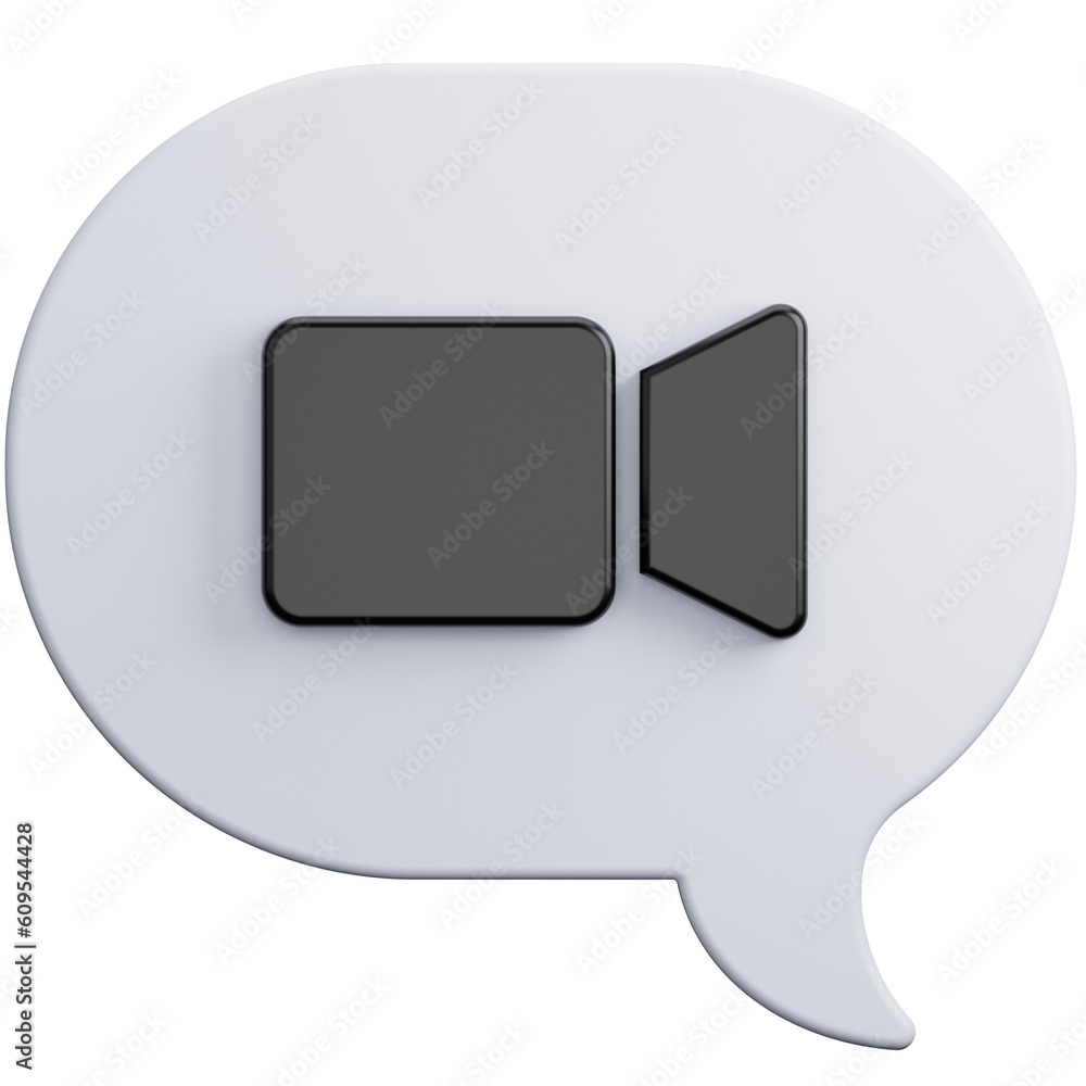Naklejka premium chat bubble with black camera 3d icon
