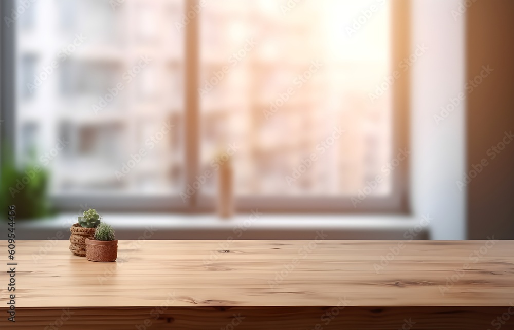wooden table top blurred background banner mock up montage products display design, generative ai wooden table top blurred background banner mock up montage products display design, generative ai
