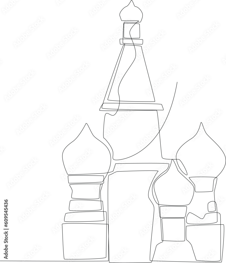 St Basils Cathedral in Moscow Russia line art