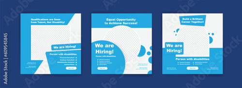 Social media post template banner for job vacancy for people with disabilities