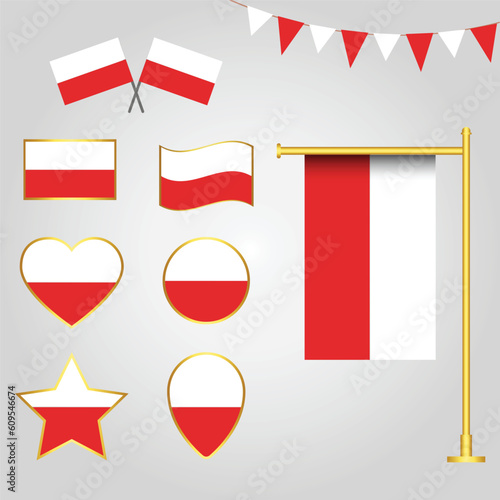 Free Download Vector collection of Monaco Europe flag emblems and icons in different shapes - GFXLoad