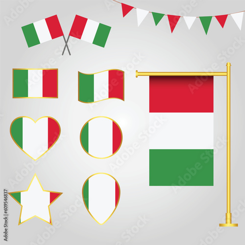 Free Download Vector collection of Italy Europe flag emblems and icons in different shapes - GFXLoad