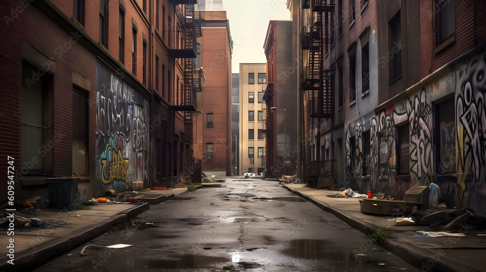 Fototapeta premium narrow street, Generative AI