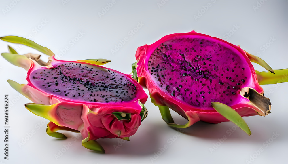dragon fruit isolated on white background, cactus, nature, diet, cut, nutrition, AI generated dragon fruit isolated on white background, cactus, nature, diet, cut, nutrition, AI generated