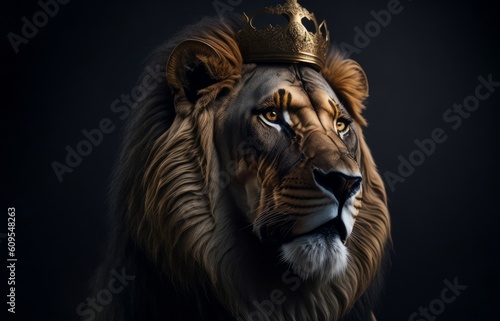 Lion in crown AI Generated