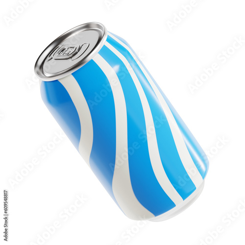 soda can 3d render icon illustration, transparent background, summer season