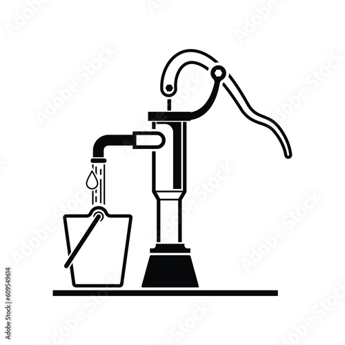 Hand pump ground water icon isolated on background vector illustration.