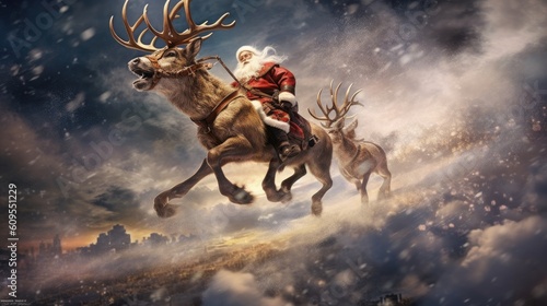 santa claus riding a horse
