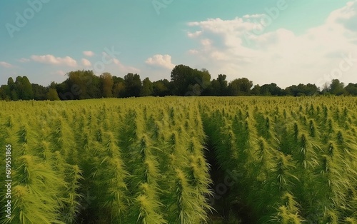 Marijuana plantations. Growing cannabis created with Generative AI technology