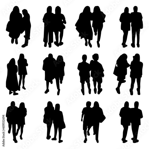 Vector Collection Set of Socialite People Silhouettes 