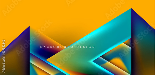 Abstract bakground with overlapping triangles and fluid gradients for covers, templates, flyers, placards, brochures, banners