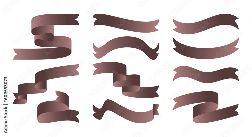 Obraz premium ribbon set icon with gradient color,ornate vector illustration for brochure, certificate, banner, greeting card.