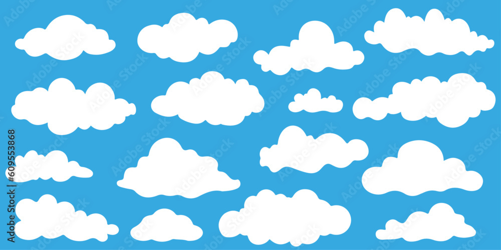Set Of Different Shapes Of Clouds Set Of Different Shapes Of Clouds