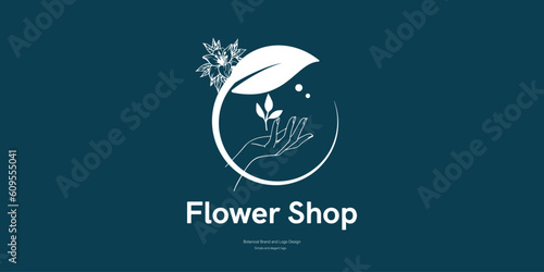 flower shop logo design for shop identity and brand