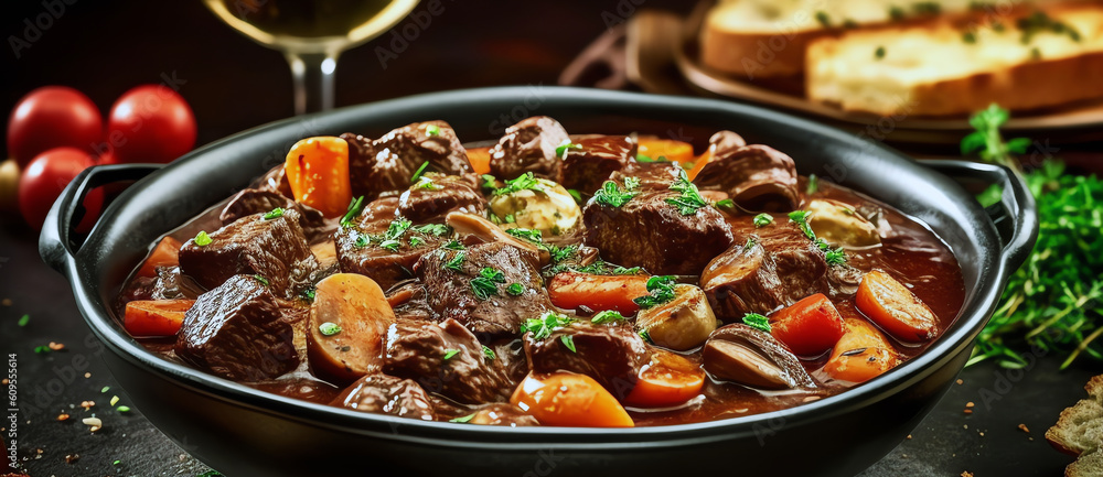 bourguignon, traditional french dish, AI generated bourguignon, traditional french dish, AI generated
