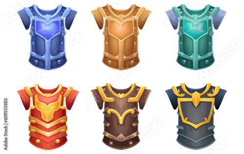 ui set vector illustration of a set of clothes and combat items of a knight isolated on white background
