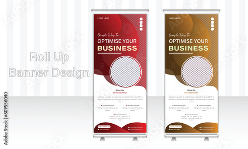 Business stand roll up banner design template,  Abstract modern presentation concept, vertical pull up design