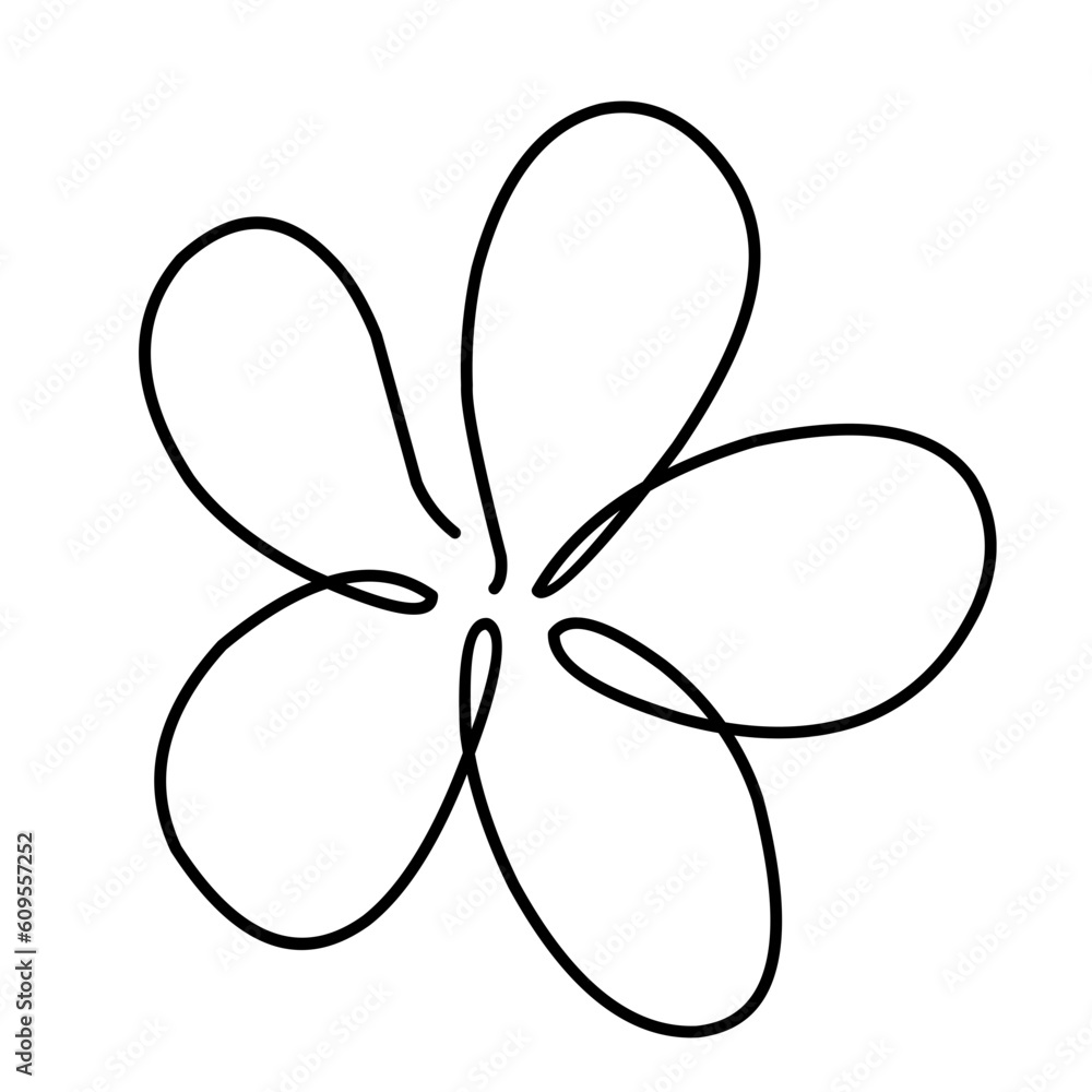 One Line Drawing Flower One Line Drawing Flower