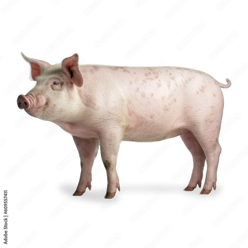 Pig isolated on transparent background. Generative AI Photo Pig isolated on transparent background. Generative AI Photo