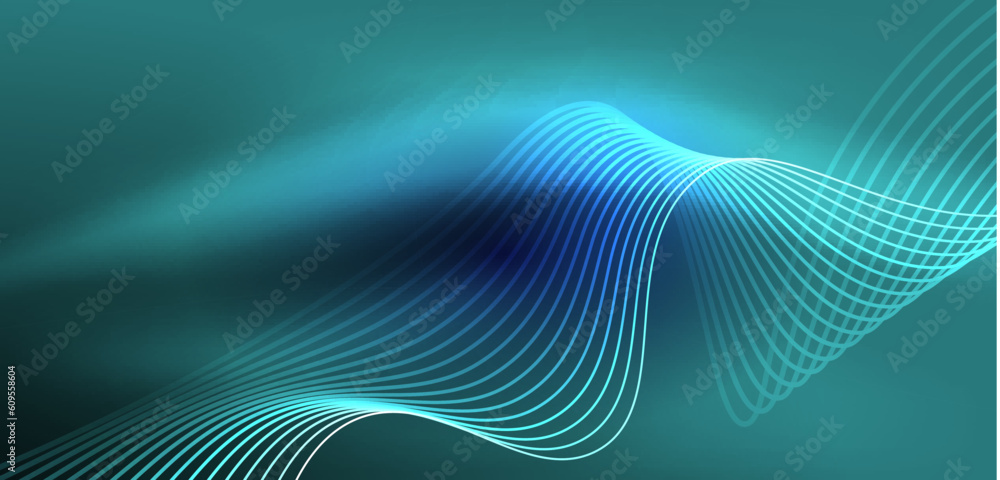 Abstract background neon wave. Hi-tech design for wallpaper, banner, background, landing page, wall art, invitation, prints, posters