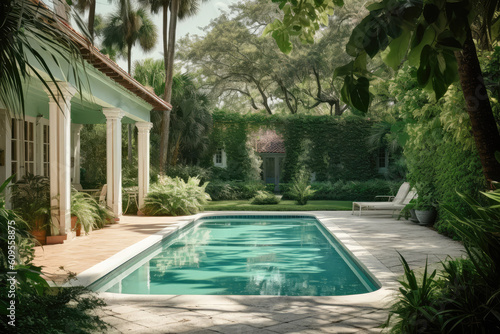 Ein schöner Pool bei einem haus in Florida © Jan