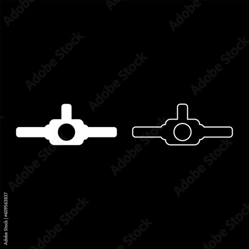 Headlamp torch flashlight travel head lantern roadtrip gear LED headlight hiking set icon white color vector illustration image solid fill outline contour line thin flat style